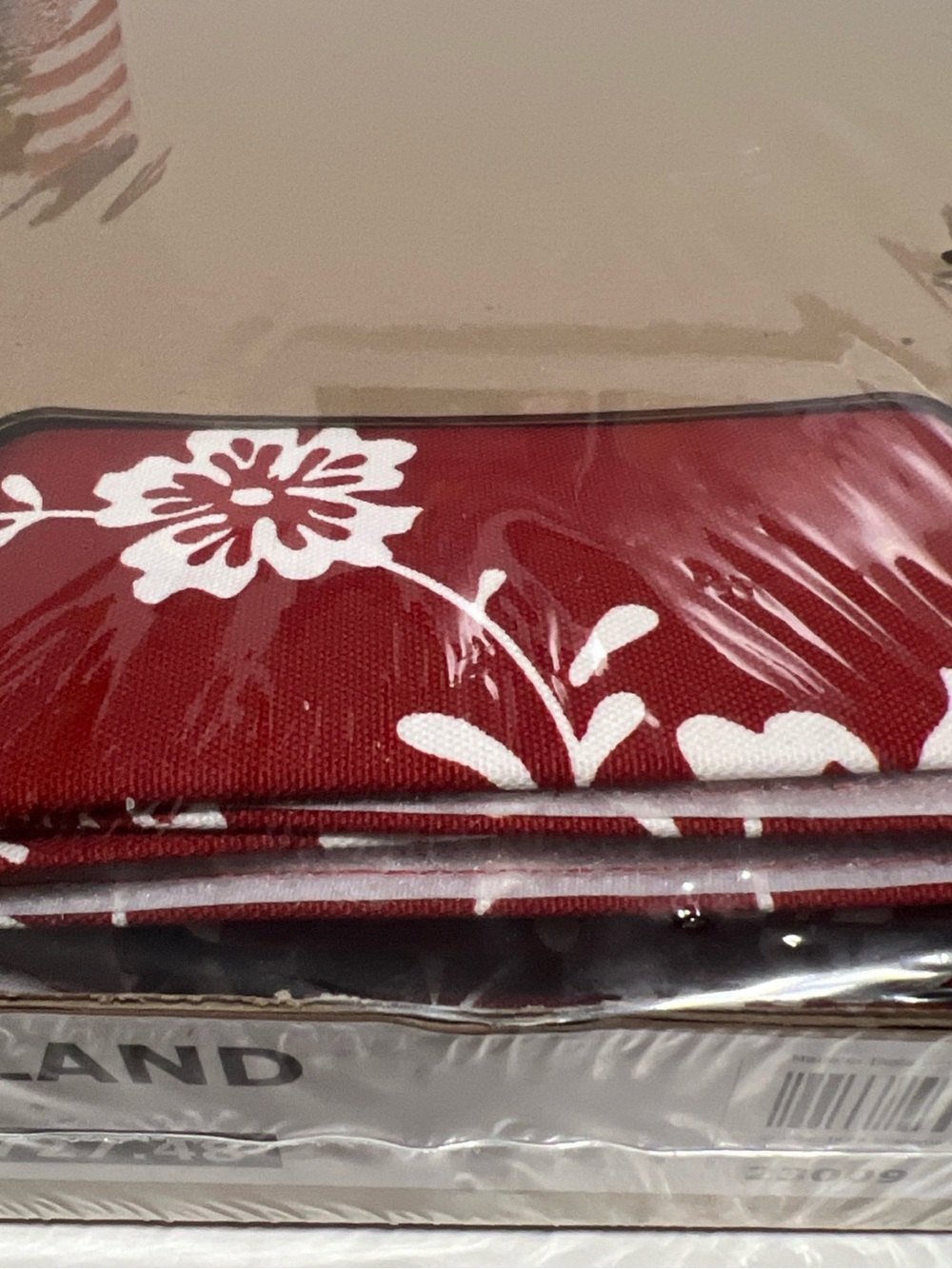IKEA UPPLAND Ottoman Slipcover Red & White Floral Design